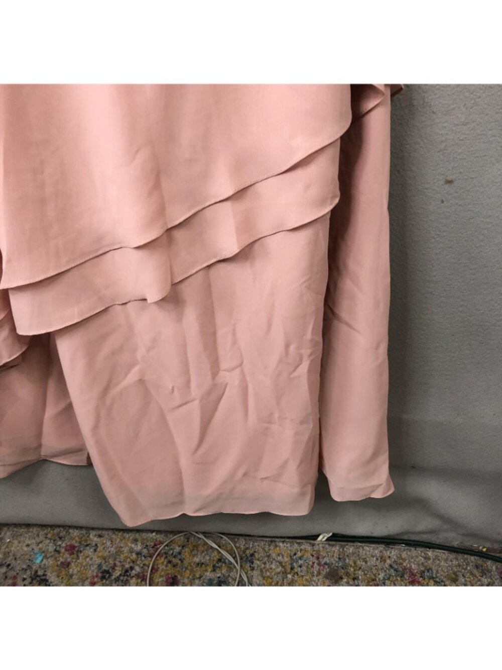 Bridesmaid Dress Womens 16 Pink Sleeveless Layered Chiffon Formal Corset Back - Picture 14 of 16